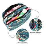 ALAZA Japanese Koi Carp Fish in the Wave Cosmetic Bag Leather Pencil Case Waterproof Portable Travel Makeup Pouch with Zipper for Women Girls Teens