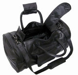 AmeriLeather Leather Dual Zippered Duffel (Black)