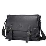 Bison Denim Mens Genuine Leather Briefcase Laptop Bag Messenger Shoulder Bag Black