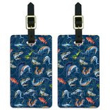 Salt Water Game Fish Fishing Compass Luggage ID Tags Carry-On Cards - Set of 2