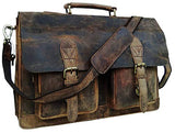 Cuero Retro Buffalo Hunter Leather Laptop Messenger Bag Office Briefcase College Bag (18 inch)