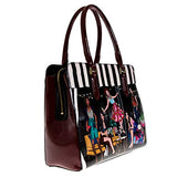 Nicole Lee Stylish Printed Women's Briefcase Spacious Satchel Bag Shoulder Bag, house Party