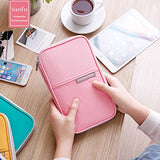 Passport Wallet, RFID Family Travel Passport Holder With Hand Strap, RFID Blocking Credit Card Wallet For Men & Women, Trip Document Organizer Fits Phone And Tickets, by VanFn P.Travel Series (Pink)