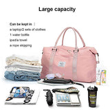 Womens travel bags, weekender carry on for women, sports Gym Bag, workout duffel bag, overnight shoulder Bag fit 15.6 inch Laptop Pink Large