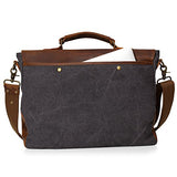 WOWBOX 15.6 Inch Messenger Bag for Mens Vintage Canvas Leather Laptop Messenger Bags Men Business