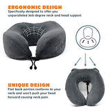 ZAMAT Breathable & Comfortable Memory Foam Travel Neck Pillow, U-Shaped Adjustable Airplane Car Flight Pillow, 360-Degree Head Support, Spandex Case Cover | Travel Kit with Earbuds & Eye Mask (Gray)