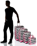 Rockland 4 Piece Luggage Set, Pink Chevron, One Size