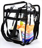 Youngever Clear Bag 12 X 12 X 6, Stadium Approved, Clear Tote Bag, Heavy Duty, Shoulder Straps and Zippered Top and Inside (2 Pack)