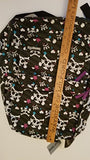 LoungeFly: Skull with crossbones wearing furry animal cap Backpack with stars and hearts:(with tags): Approx 16" tall x 13" wide