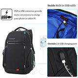 Luxur 37L Laptop Backpack Usb Charging Port Nylon Casual School Business Travel Daypack