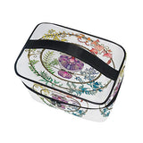 Makeup Bag Vintage Owl Flower Art Travel Cosmetic Bags Organizer Train Case Toiletry Make Up