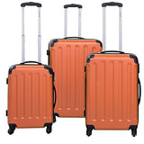 3 Pcs Travel Suitcase Luggage Set Multi-Directional Wheels Size 20" 24" 28" | Orange