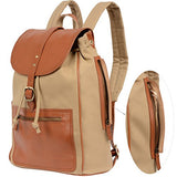 Banuce Canvas Leather Backpack for Men Women Outdoor Rucksack Casual College School Daypack Purse