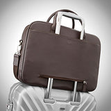 Samsonite Mens Leather Classic Double Compartment Briefcase Dark Brown