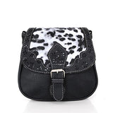 Bibitime Hollow Flower Design Ethnic & Leopard Cross Body Bags Phone Change Bag Handbag Messenger