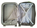 3Pc Luggage Set Hardside Rolling 4 Wheel Spinner Upright Carryon Travel Silver