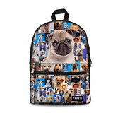 Bigcardesigns Pug Dog School Bag Backpack With Pencil Case Kids