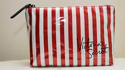striped victoria secret makeup bag