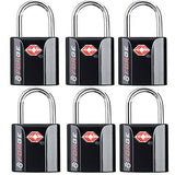 Black 6 Pack TSA Approved Luggage Locks