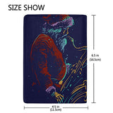 Saxophone Solo Performance Blocking Print Passport Holder Cover Case Travel Luggage Passport Wallet Card Holder Made With Leather For Men Women Kids Family