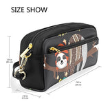 Colourlife Cute Baby Sloth Sleeping On Tree Pu Leather Pencil Case Holder Pouch Makeup Bags For