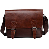 Berchirly Mens PU Leather Messenger Shoulder Bag Business Briefcase For Travel Coffee