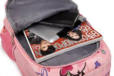 Eshops Colorful Pattern Girls School Backpacks Book Bags for College Daypacks Black