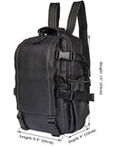 Clean Vintage Small Backpack For Men, Leather Backpack Black
