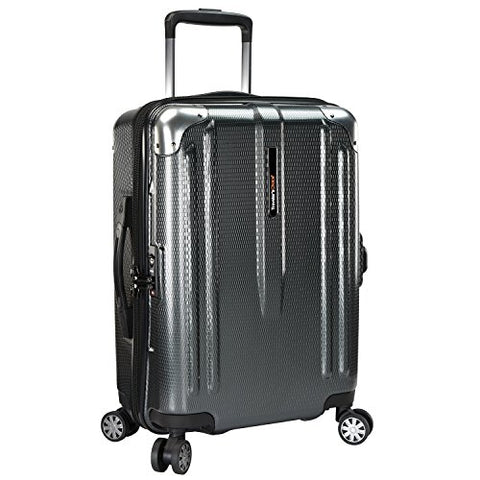 Traveler’S Choice New London 100% Polycarbonate Trunk Spinner Luggage - Gray ( 22-Inch )