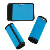 BlueCosto (Blue, 5-Pack) Soft Neoprene Luggage Handle Wrap Grips Suitcase Tag Travel Label