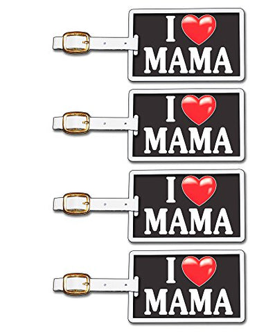 Tag Crazy I Heart Mama Four Pack, Black/White/Red, One Size