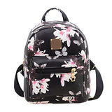 Women Girls Mini Backpack Fashion Causal Floral Printing Leather Bag