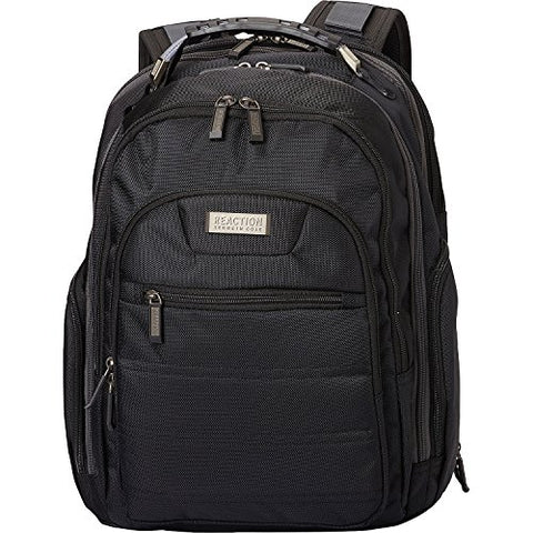Kenneth Cole Reaction 1680d Polyester Dual Compartment 17" Laptop Backpack, Black