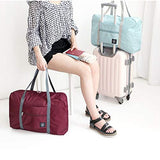 Gayisic Travel Bag Lightweight Large Capacity Portable Luggage Bag for Suitcase Trolley handles Travel Duffel Shoulder Tote Bag (Red wine)