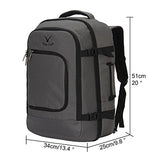 Hynes Eagle Travel Backpack 40L Flight Approved Carry On Backpack, Grey With 3Pcs Packing Cubes