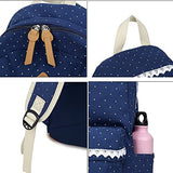 S Kaiko Canvas Backpack School Bakcpack For Women And Men Polka Dots Sweet Lace School Bag