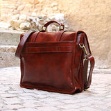 Floto Leather Buckle Strap Briefcase Bag, Messenger Bag