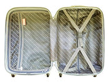 3 Pc Luggage Set Hardside Rolling 4Wheel Spinner Upright Carryon Travel Abs Silver