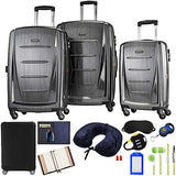 Samsonite Winfield 2 Fashion 3-Piece Spinner Set - Charcoal with Accessory Kit