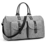 Amzbag Expandable Travel Duffel Bag XXL Capacity Weekender Bag With Leather Handle Suit Carry On