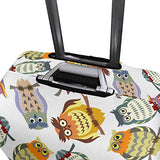 GIOVANIOR Cartoon Colorful Owls Luggage Cover Suitcase Protector Carry On Covers