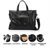 Bison Denim Classic Laptop Shoulder Messenger Bag Handle Bag Briefcase Business Bag Satchel Black