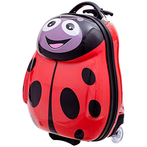 GHP Set of 2 Polycarbonate ABS Material & Nylon Travelling Ladybug-Shaped Luggage Set