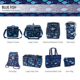 geckobrands Oversized Beach Tote, Blue Fish