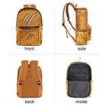 Flip Sequin School Backpack Bookbag for Boys Girls Kids Teen Cute Glitter Sparkly Book bags Back Pack (Gold)