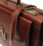 Floto Roma Litigator Briefcase in Black Italian Calfskin Leather