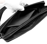 Saierlong New Mens Black Genuine Leather Briefcase Messenger Bags Business Handbags