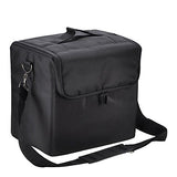 GHP 11"8.5"x10" Black 210D Oxford Fabric Makeup Cosmetic Case with Shoulder Strap