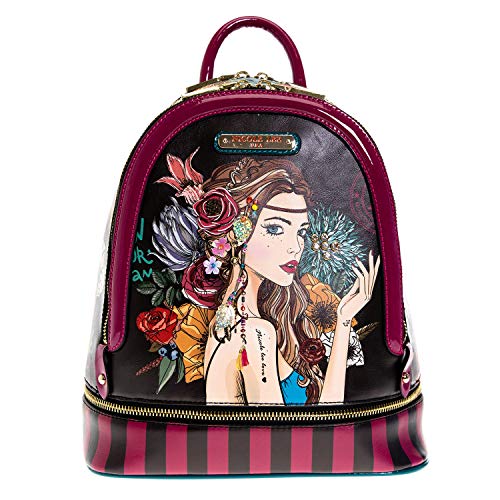 Dual Compartments Bohemian Design Backpack With Adjustable Backpack Straps