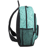 Eastsport Multi Pocket School Backpack, Turquoise/Black Dots Print